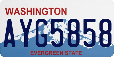 WA license plate AYG5858