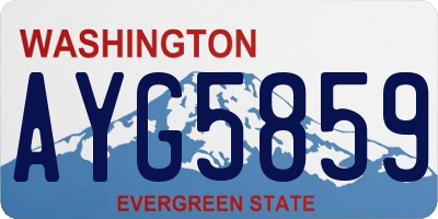WA license plate AYG5859