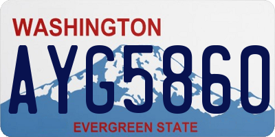WA license plate AYG5860