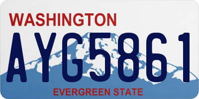 WA license plate AYG5861
