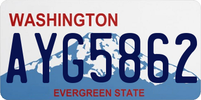 WA license plate AYG5862