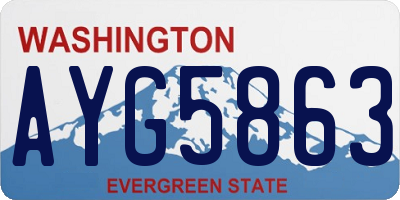 WA license plate AYG5863