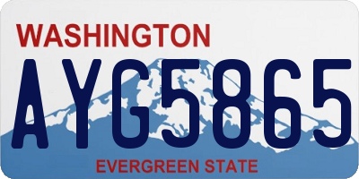 WA license plate AYG5865