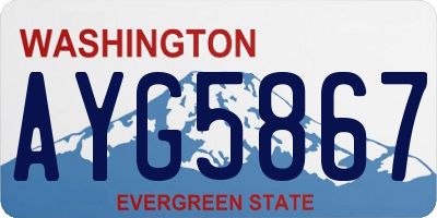 WA license plate AYG5867