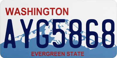 WA license plate AYG5868