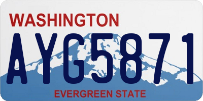 WA license plate AYG5871