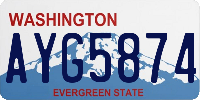 WA license plate AYG5874