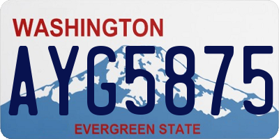 WA license plate AYG5875