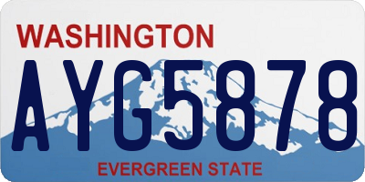 WA license plate AYG5878