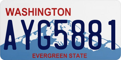 WA license plate AYG5881