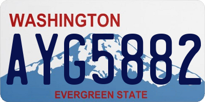 WA license plate AYG5882
