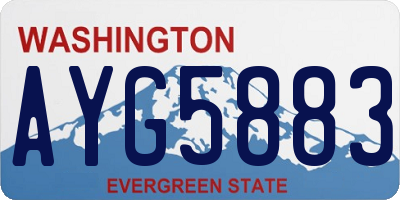 WA license plate AYG5883
