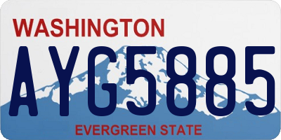 WA license plate AYG5885