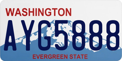WA license plate AYG5888