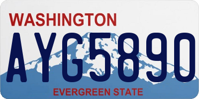 WA license plate AYG5890