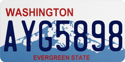 WA license plate AYG5898