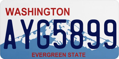 WA license plate AYG5899