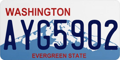 WA license plate AYG5902