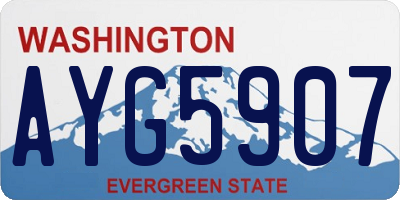 WA license plate AYG5907