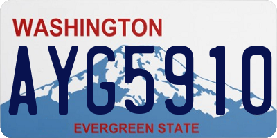 WA license plate AYG5910