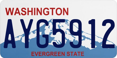 WA license plate AYG5912