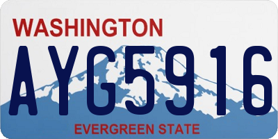 WA license plate AYG5916