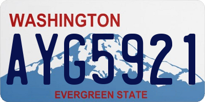 WA license plate AYG5921