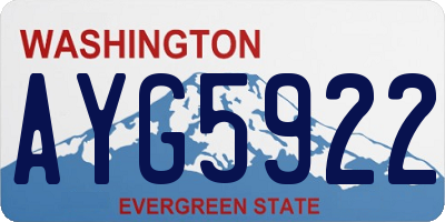 WA license plate AYG5922