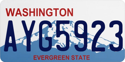 WA license plate AYG5923