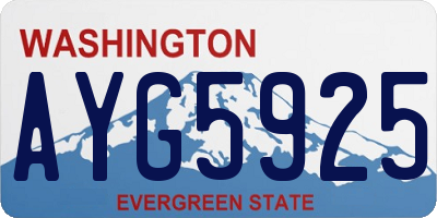 WA license plate AYG5925