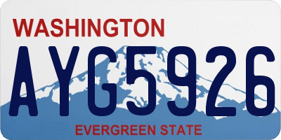 WA license plate AYG5926
