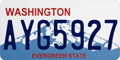 WA license plate AYG5927