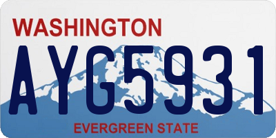 WA license plate AYG5931
