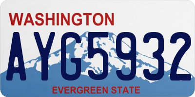 WA license plate AYG5932