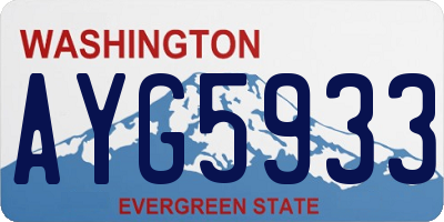 WA license plate AYG5933