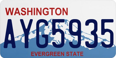 WA license plate AYG5935