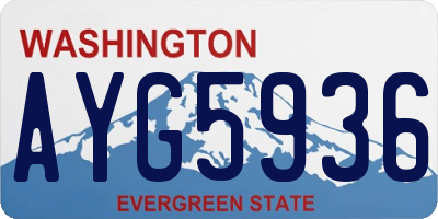 WA license plate AYG5936