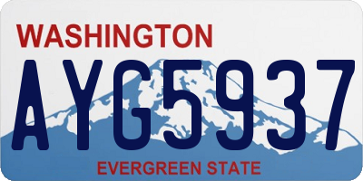 WA license plate AYG5937