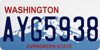 WA license plate AYG5938