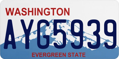 WA license plate AYG5939