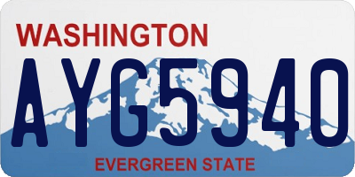 WA license plate AYG5940