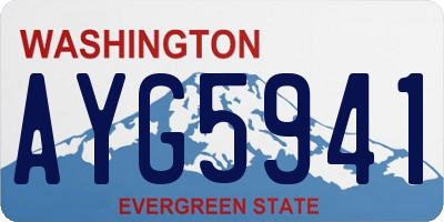 WA license plate AYG5941