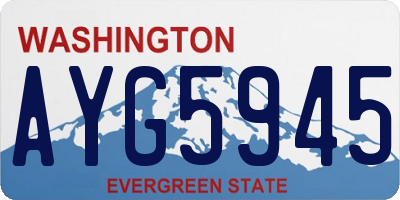 WA license plate AYG5945