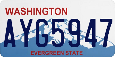 WA license plate AYG5947