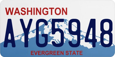 WA license plate AYG5948