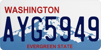 WA license plate AYG5949