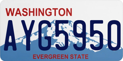 WA license plate AYG5950
