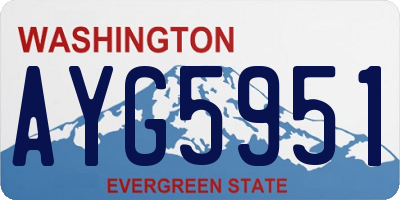 WA license plate AYG5951