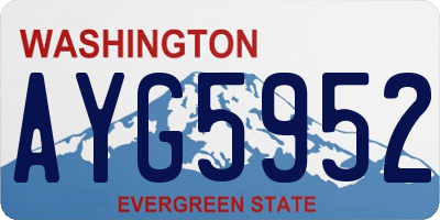 WA license plate AYG5952