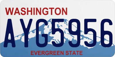 WA license plate AYG5956